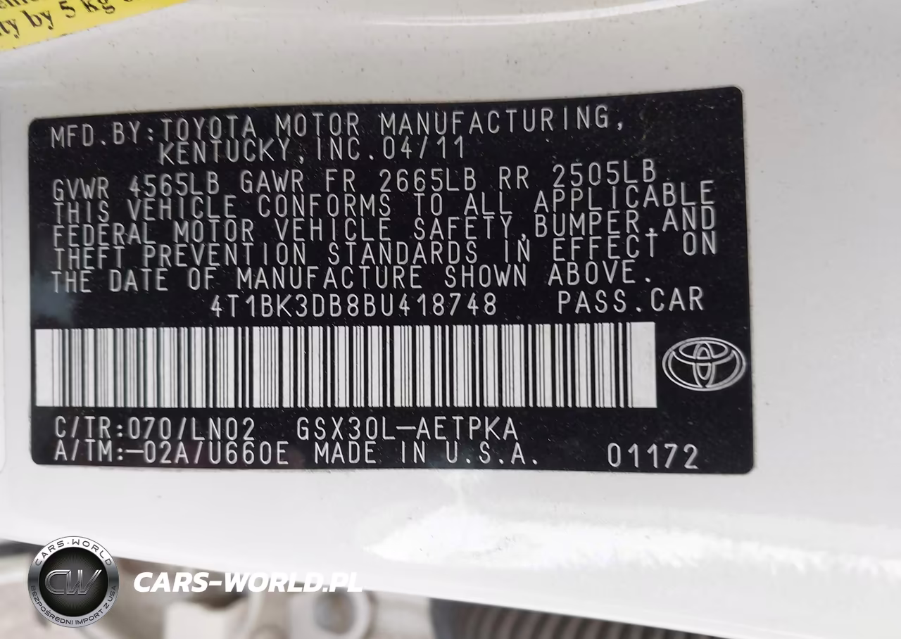 2011 Toyota Avalon Limited VIN:4T1BK3DB8BU418748 - 9