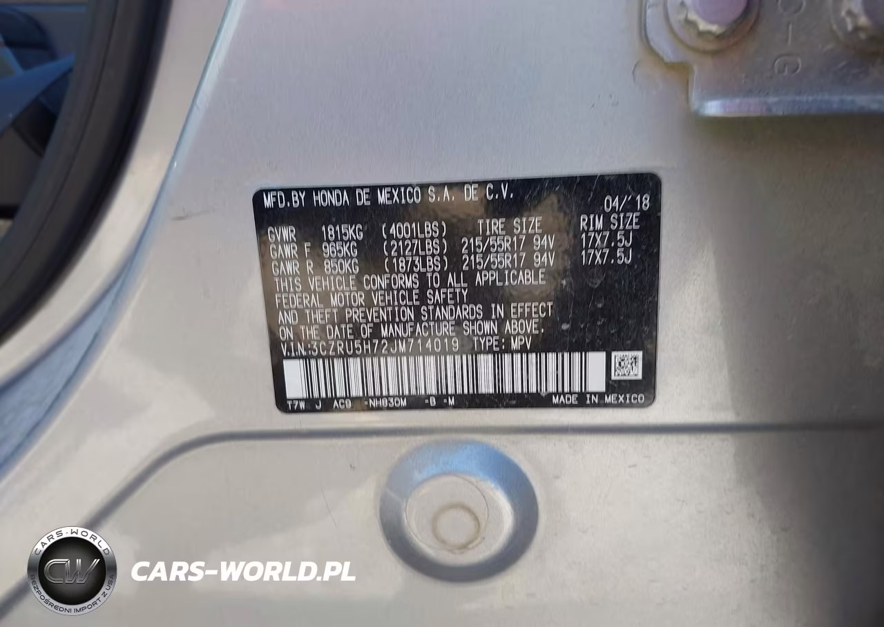 2018 Honda Hr-V Ex-L VIN:3CZRU5H72JM714019 - 9