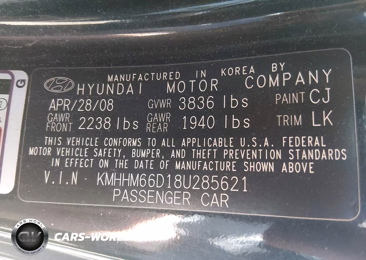 2008 Hyundai Tiburon Gs VIN:KMHHM66D18U285621 - 9