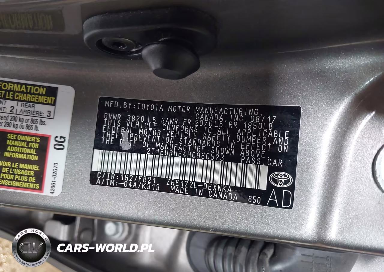 2017 Toyota Corolla Le VIN:2T1BURHE4HC960523 - 9