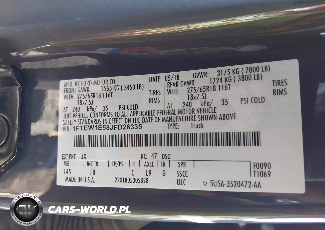 2018 Ford F-150 Xlt VIN:1FTEW1E58JFD26335 - 9