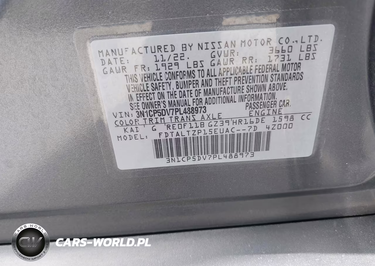 2023 Nissan Kicks Sr Xtronic Cvt VIN:3N1CP5DV7PL488973 - 9