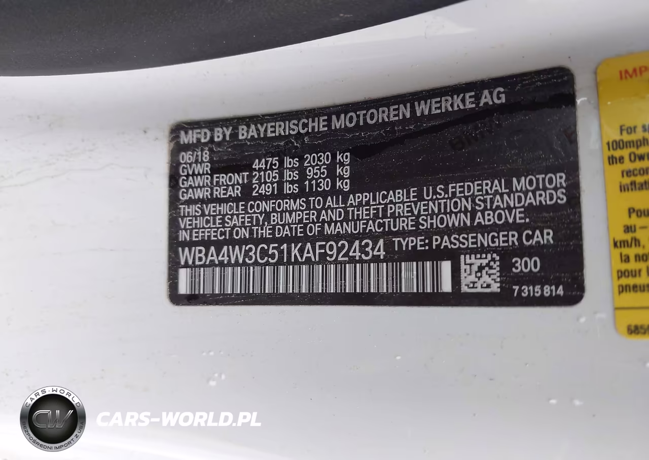 2019 BMW 430I VIN:WBA4W3C51KAF92434 - 9
