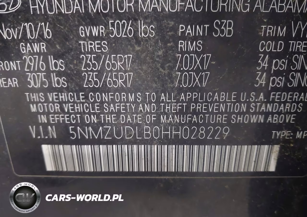 2017 Hyundai Santa Fe Sport 2.4L VIN:5NMZUDLB0HH028229 - 9
