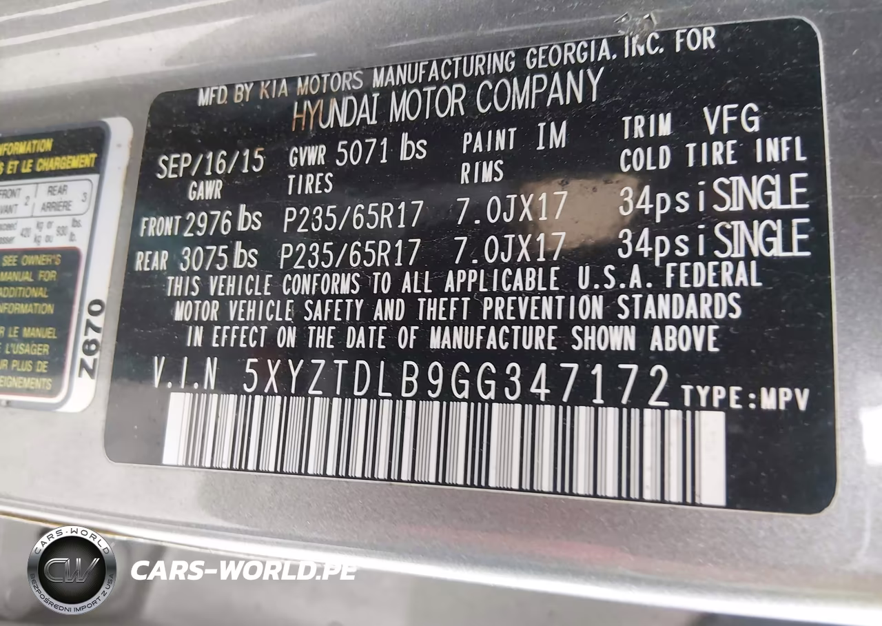 2016 Hyundai Santa Fe Sport 2.4L VIN:5XYZTDLB9GG347172 - 9