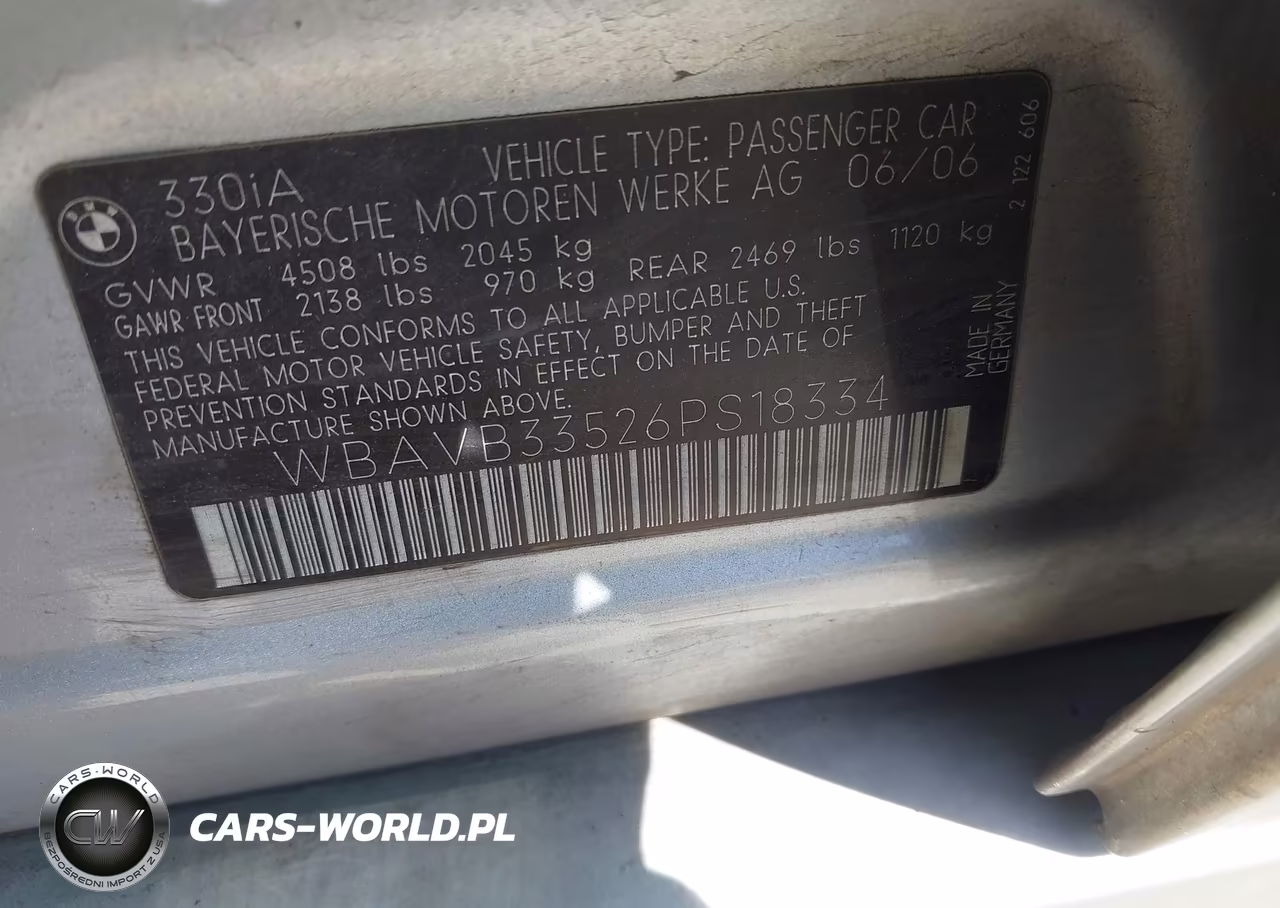 2006 BMW 330I VIN:WBAVB33526PS18334 - 9