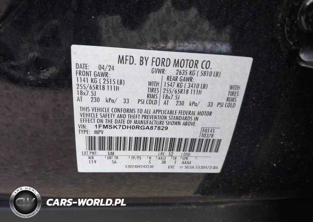 2024 Ford Explorer Xlt VIN:1FMSK7DH0RGA87829 - 9