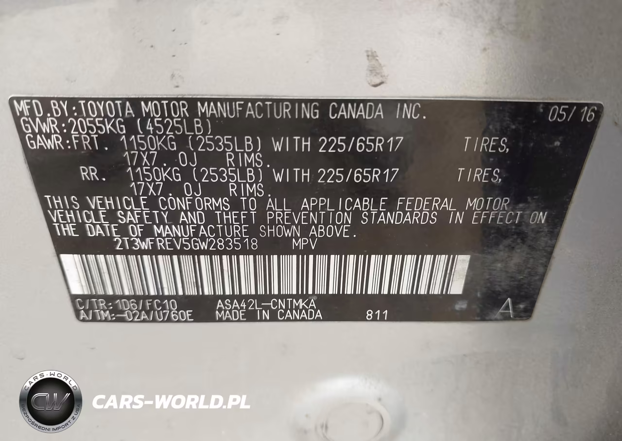 2016 Toyota Rav4 Xle VIN:2T3WFREV5GW283518 - 9