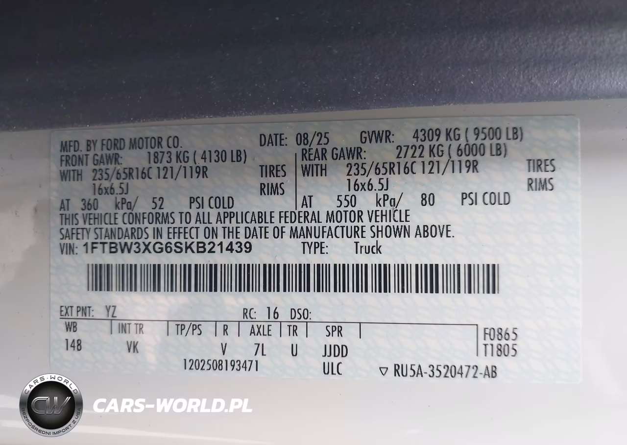2025 Ford Transit-350 Cargo Van VIN:1FTBW3XG6SKB21439 - 9