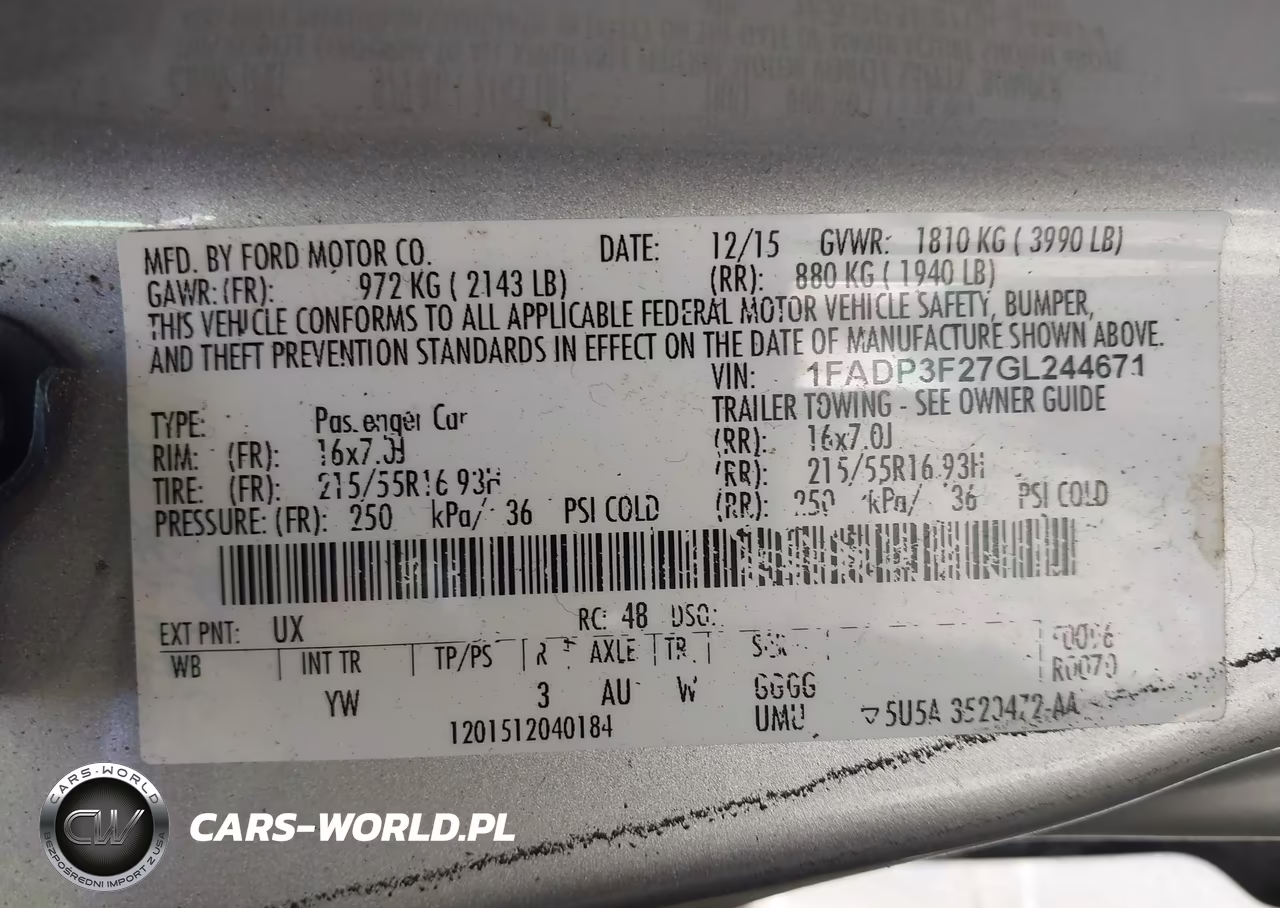 2016 Ford Focus Se VIN:1FADP3F27GL244671 - 9