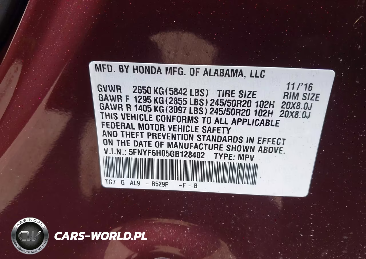 2016 Honda Pilot Elite VIN:5FNYF6H05GB128402 - 9