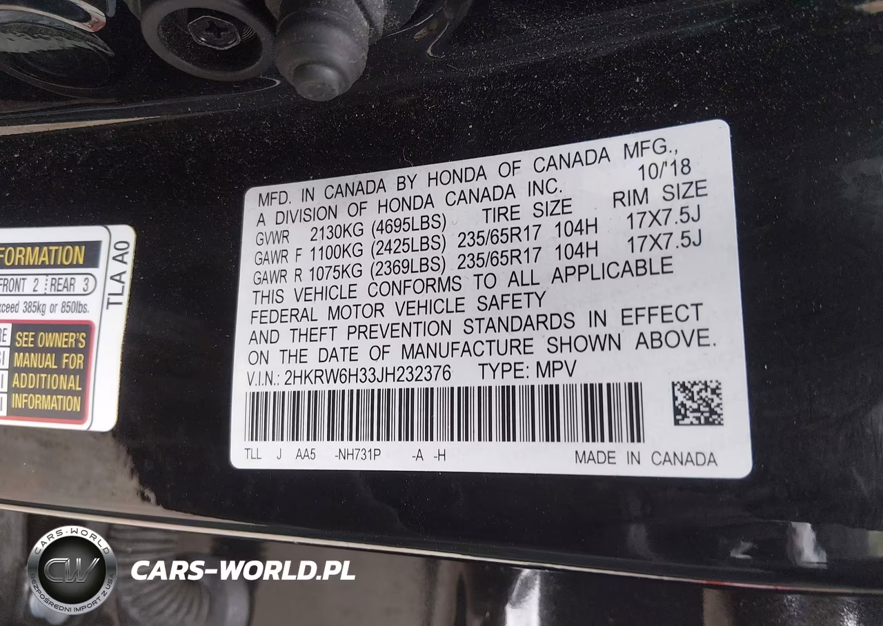 2018 Honda Cr-V Lx VIN:2HKRW6H33JH232376 - 9
