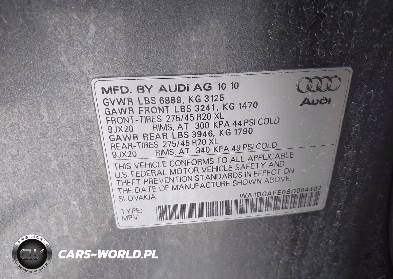 2011 Audi Q7 3.0T S Line Prestige VIN:WA1DGAFE0BD004402 - 9