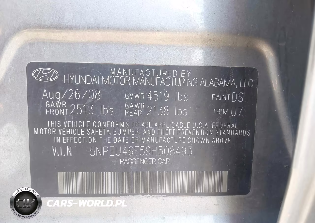 2009 Hyundai Sonata Se V6 VIN:5NPEU46F59H508493 - 9