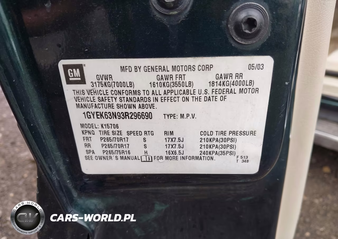 2003 Cadillac Escalade Standard VIN:1GYEK63N93R296690 - 9