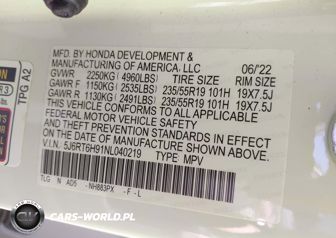 2022 Honda Cr-V Hybrid Touring VIN:5J6RT6H91NL040219 - 9