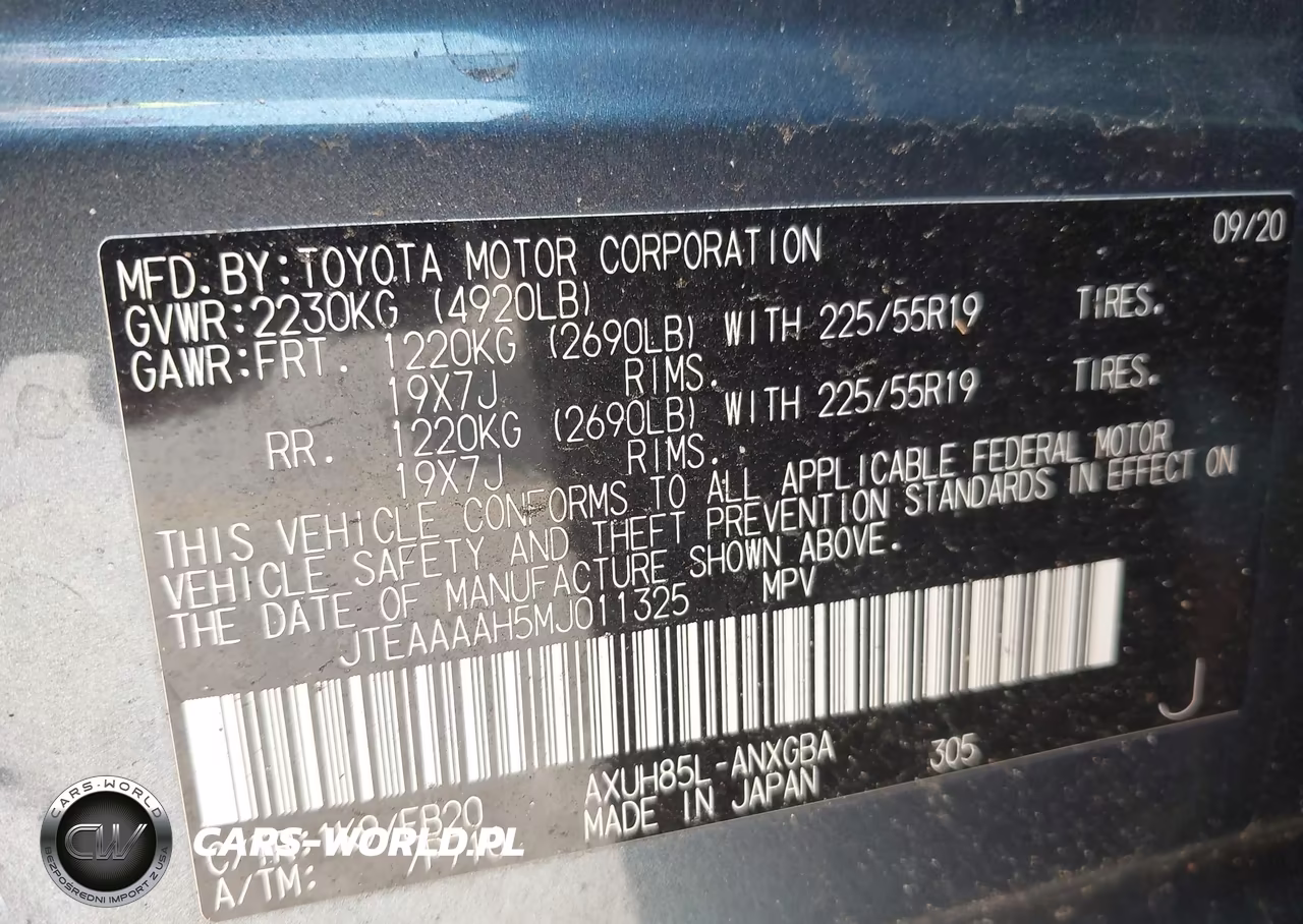 2021 Toyota Venza Xle VIN:JTEAAAAH5MJ011325 - 9