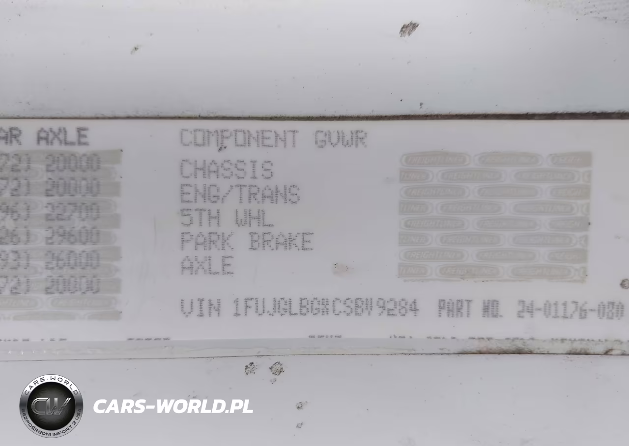 2012 Freightliner Cascadia 125 VIN:1FUJGLBGXCSBV9284 - 9