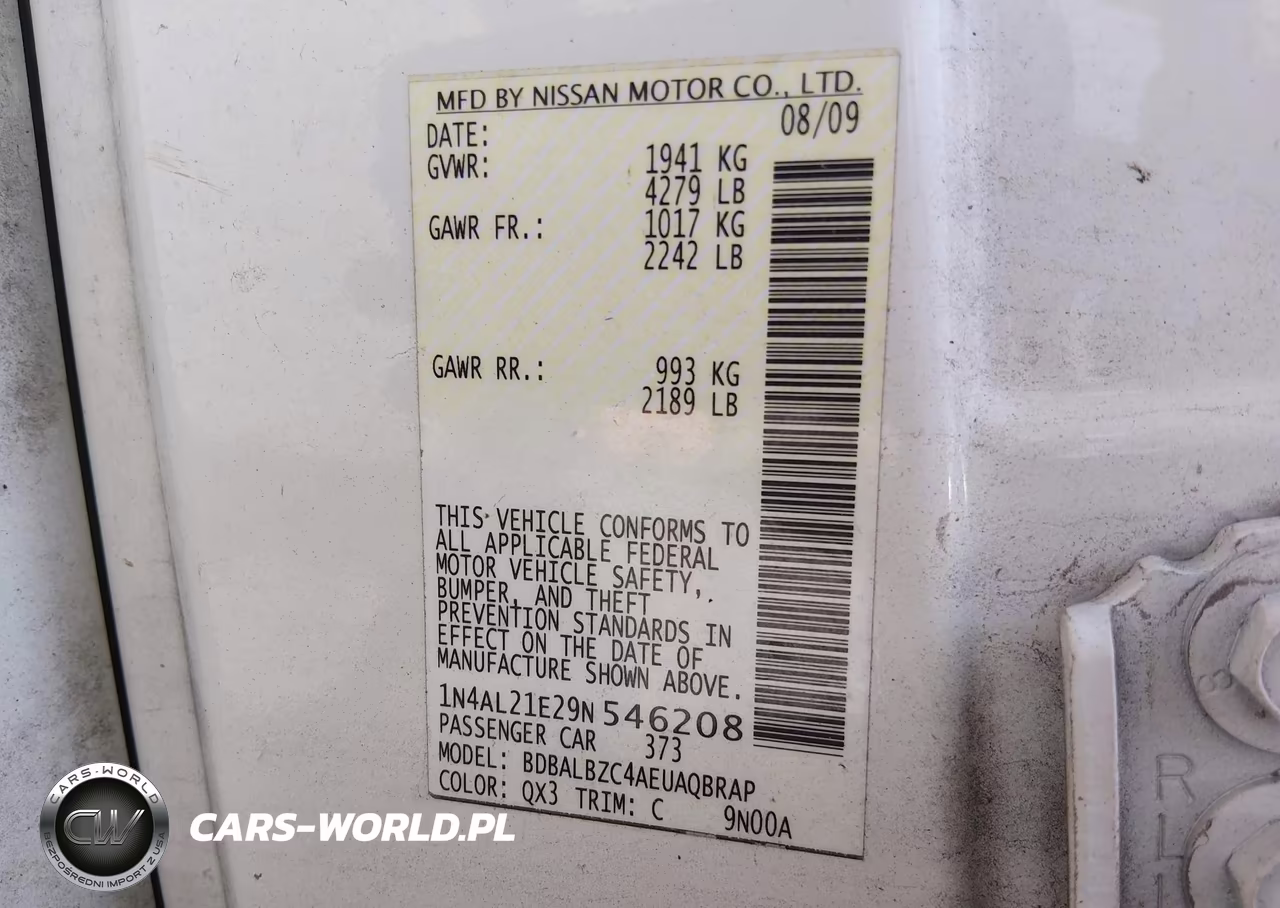 2009 Nissan Altima 2.5 S VIN:1N4AL21E29N546208 - 9
