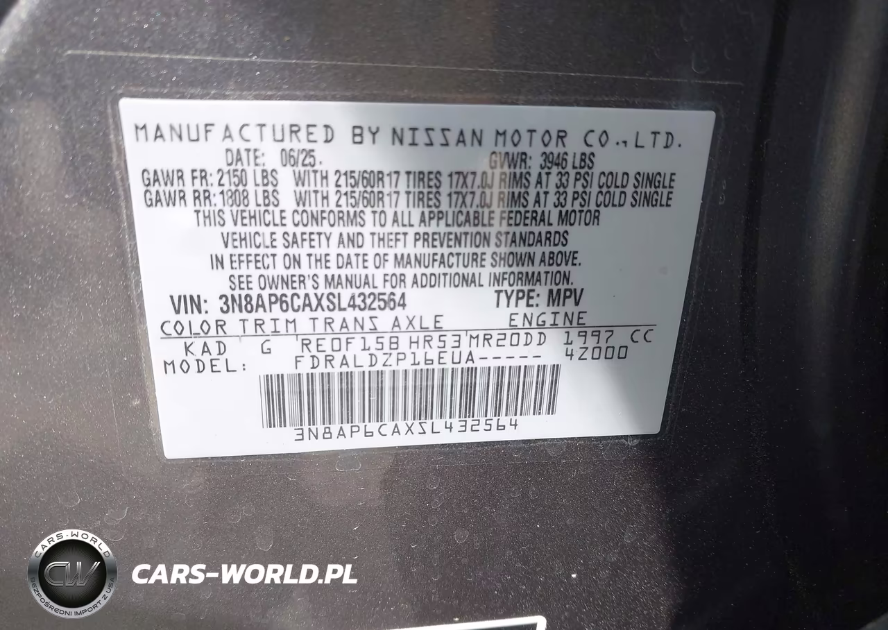2025 Nissan Kicks Sv Fwd VIN:3N8AP6CAXSL432564 - 9