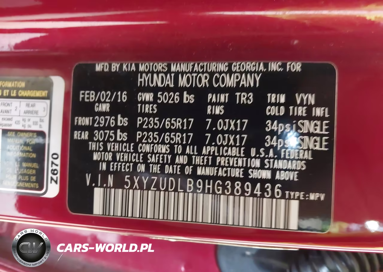 2017 Hyundai Santa Fe Sport 2.4L VIN:5XYZUDLB9HG389436 - 9