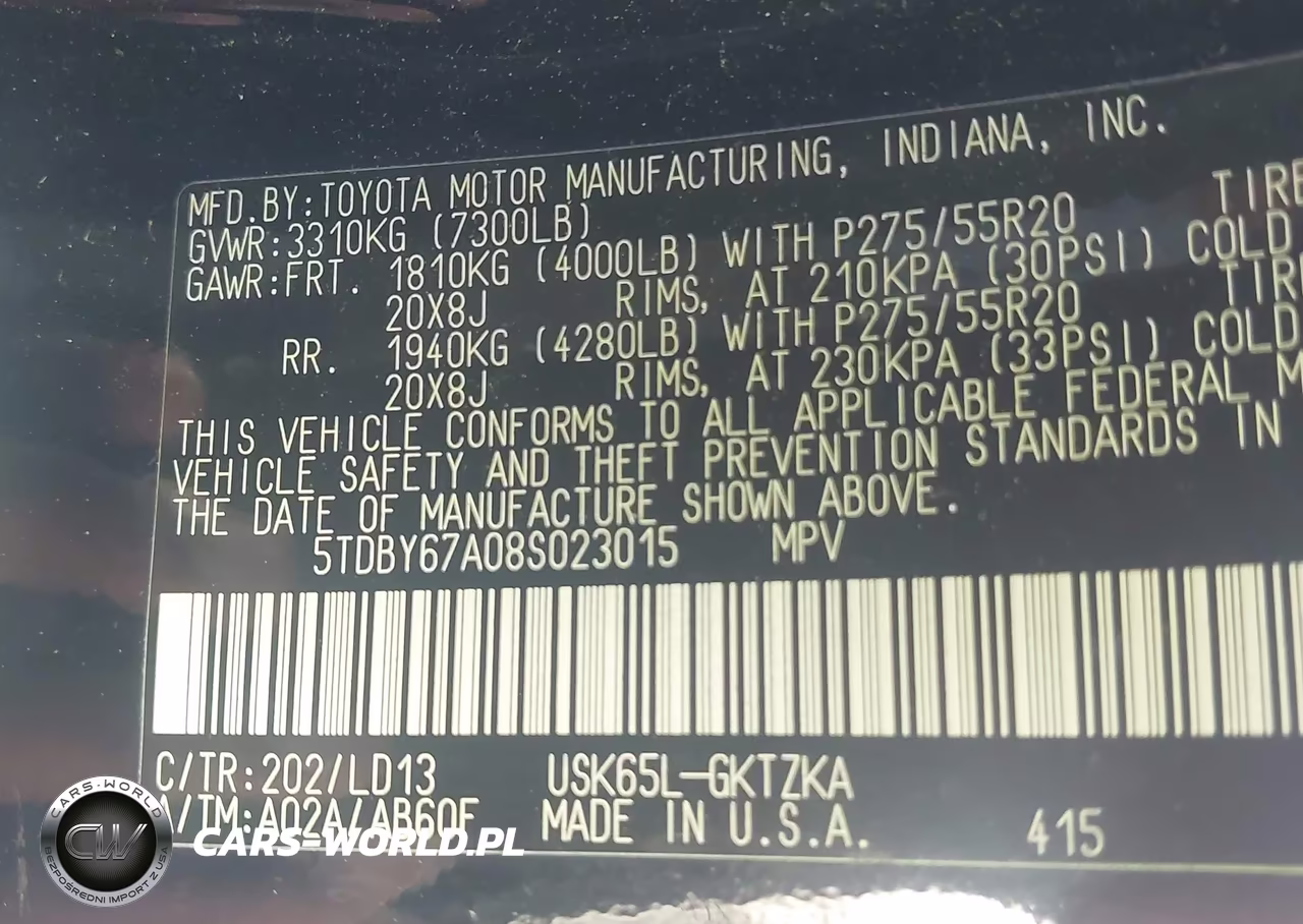 2008 Toyota Sequoia Platinum 5.7L V8 VIN:5TDBY67A08S023015 - 9