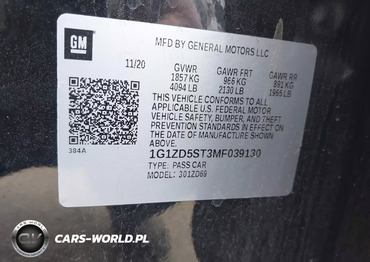 2021 Chevrolet Malibu Fwd Lt VIN:1G1ZD5ST3MF039130 - 9