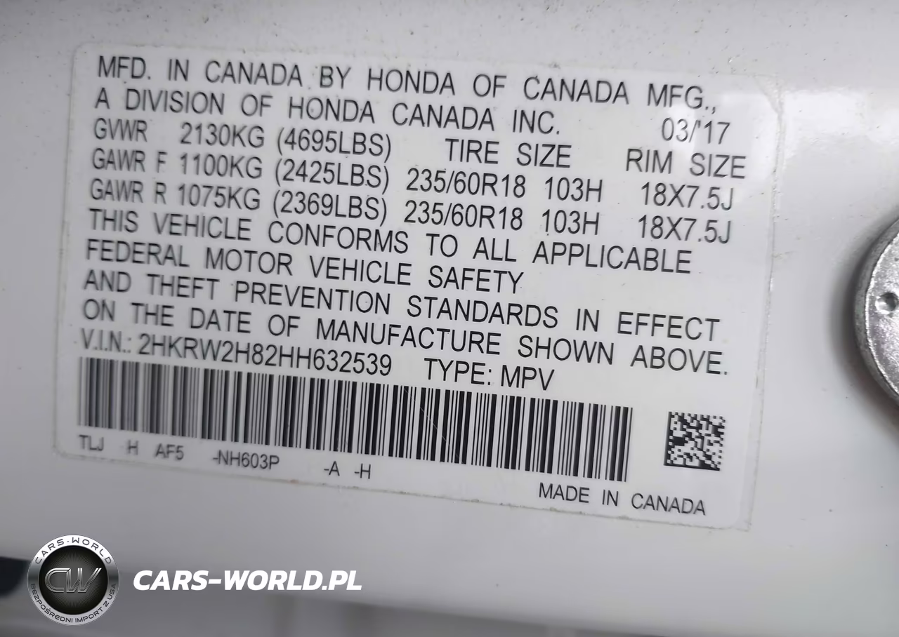 2017 Honda Cr-V Ex-L-Ex-L Navi VIN:2HKRW2H82HH632539 - 9