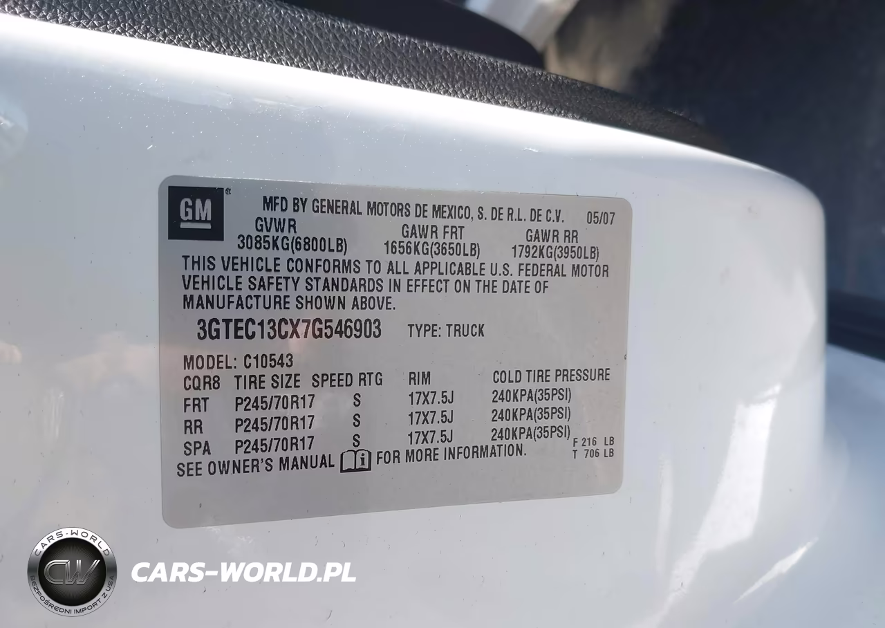 2007 GMC Sierra 1500 Sl VIN:3GTEC13CX7G546903 - 9