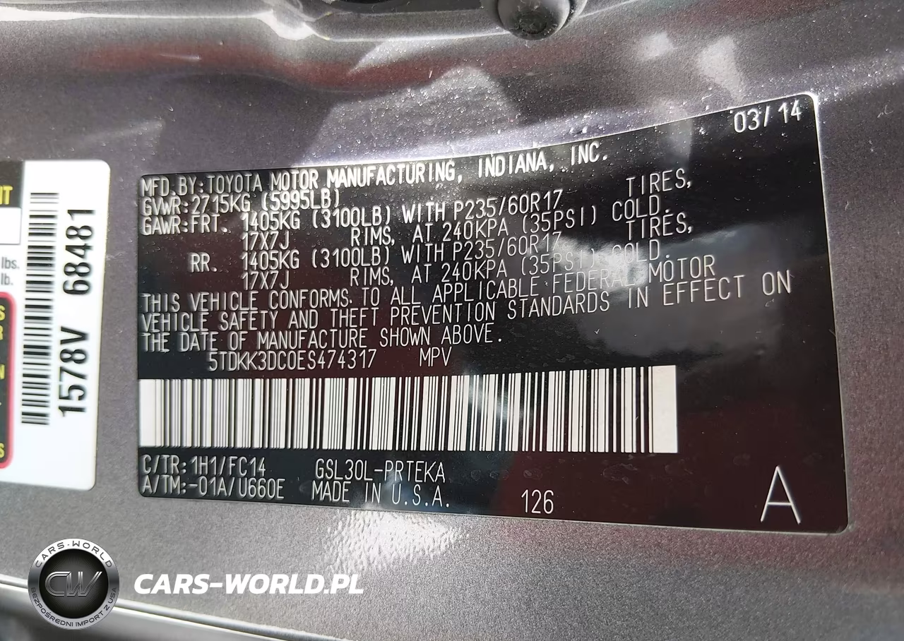 2014 Toyota Sienna Le V6 8 Passenger VIN:5TDKK3DC0ES474317 - 9