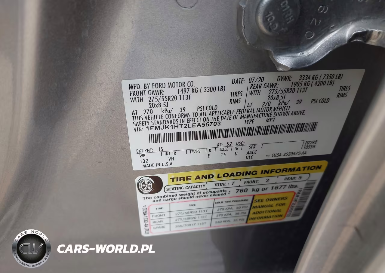 2020 Ford Expedition Xlt Max VIN:1FMJK1HT2LEA55703 - 9