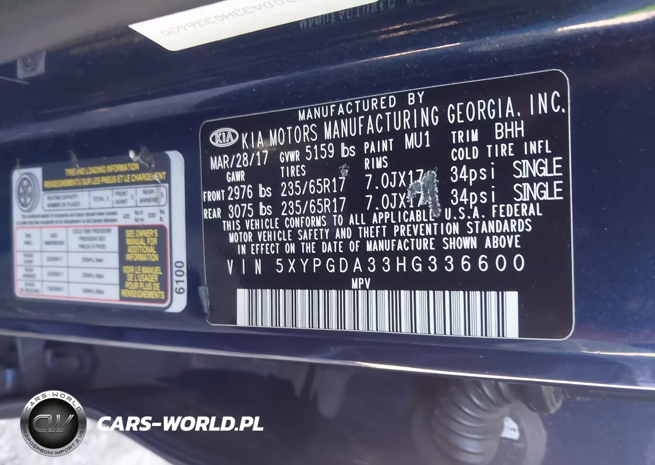 2017 Kia Sorento 2.4L Lx VIN:5XYPGDA33HG336600 - 9