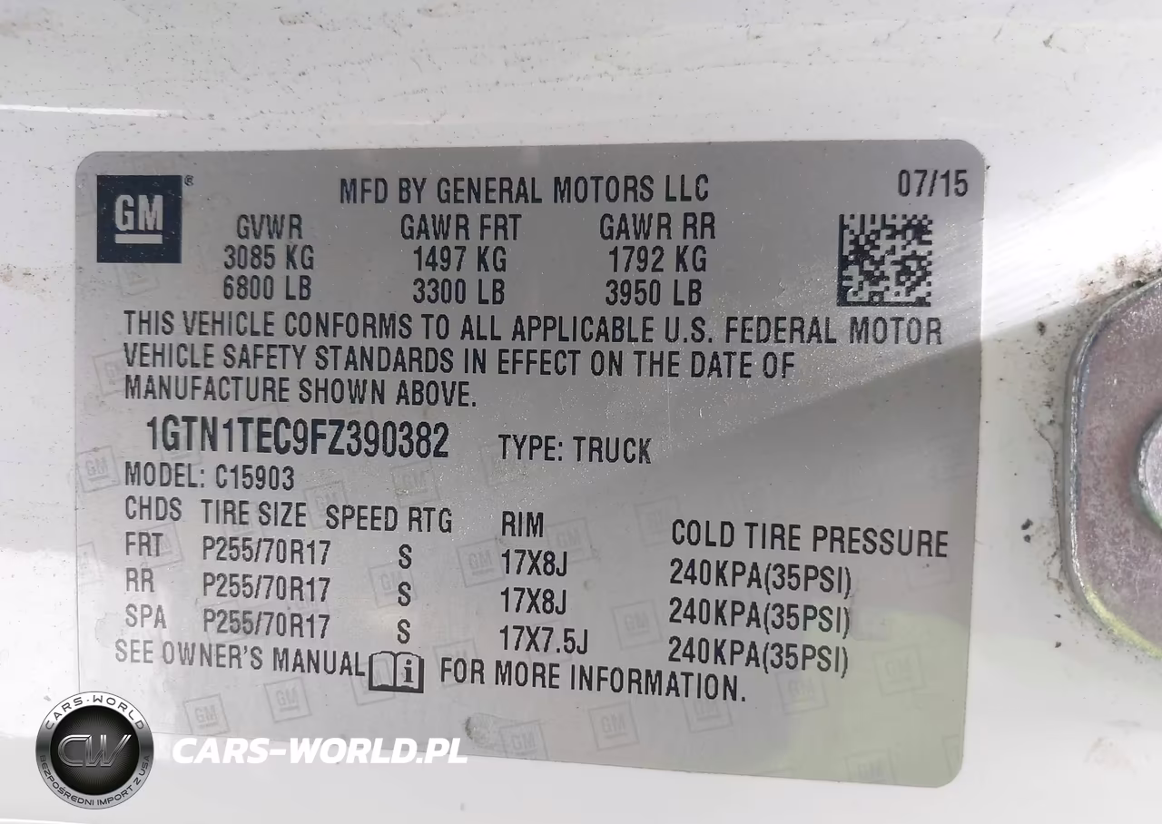 2015 GMC Sierra 1500 VIN:1GTN1TEC9FZ390382 - 9