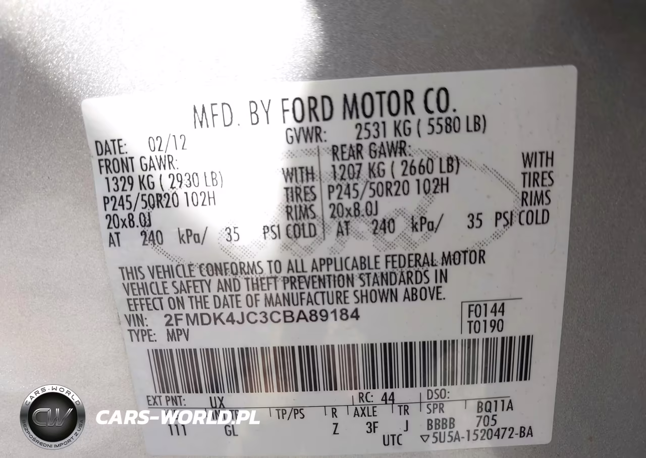 2012 Ford Edge Sel VIN:2FMDK4JC3CBA89184 - 9