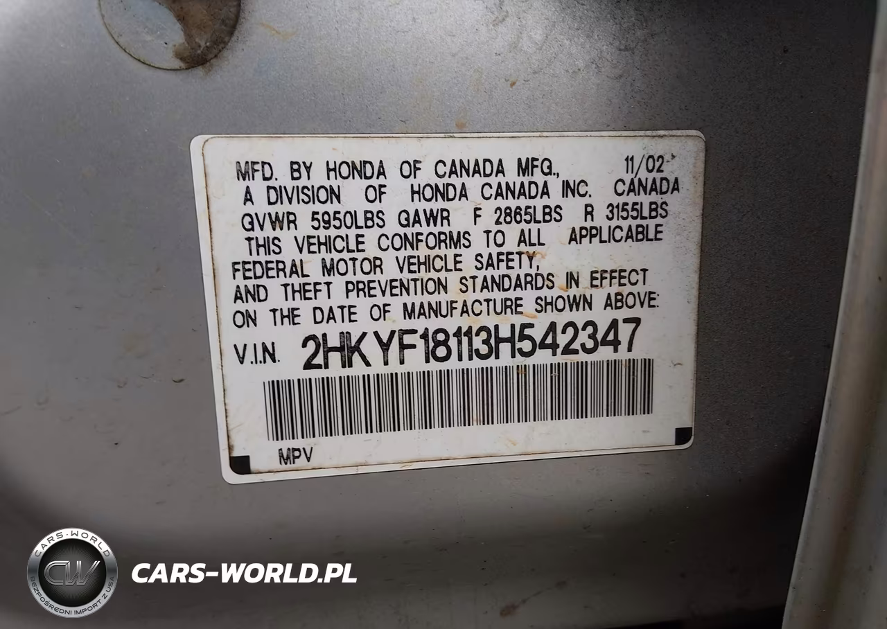 2003 Honda Pilot Lx VIN:2HKYF18113H542347 - 9