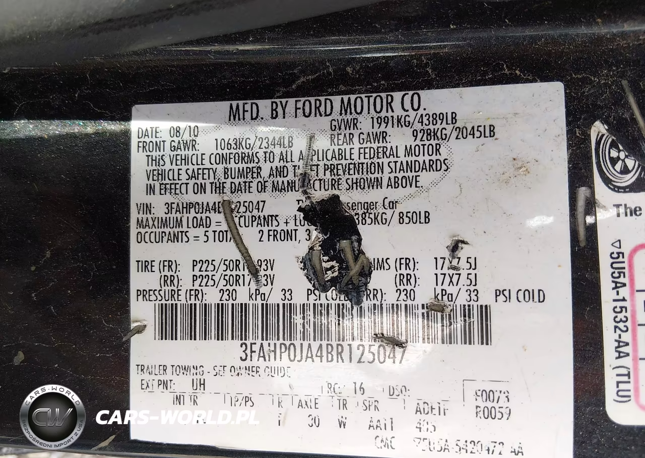 2011 Ford Fusion Sel VIN:3FAHP0JA4BR125047 - 9