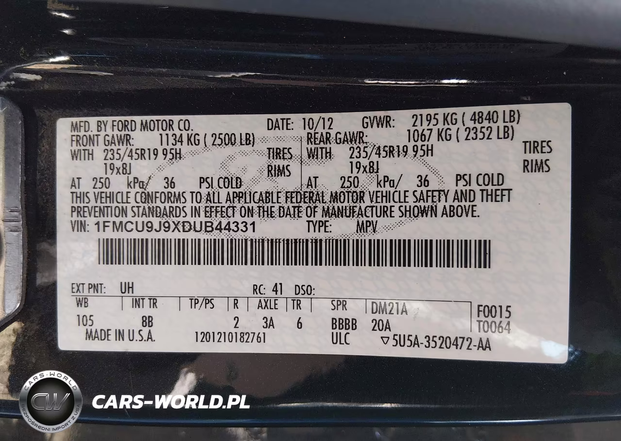2013 Ford Escape Titanium VIN:1FMCU9J9XDUB44331 - 9
