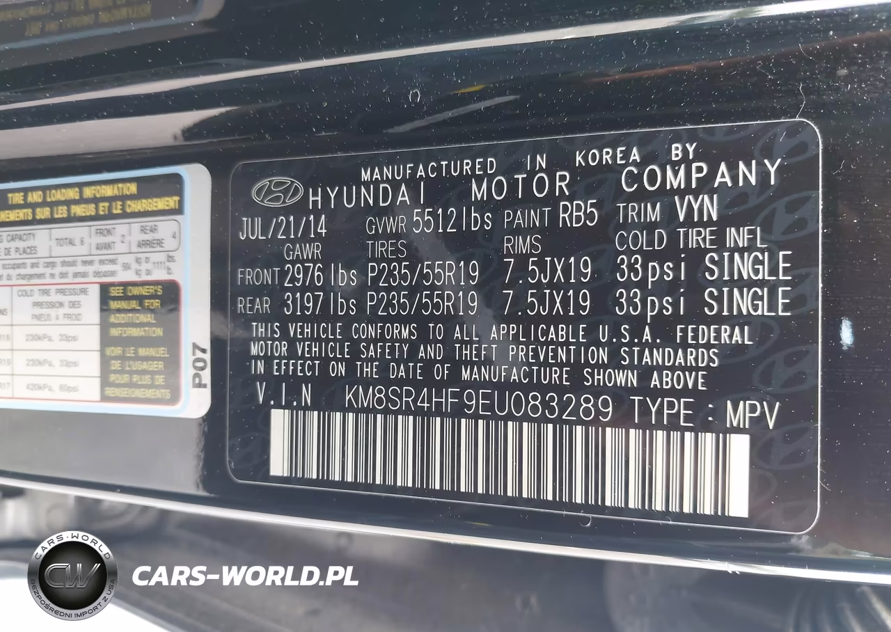 2014 Hyundai Santa Fe Limited VIN:KM8SR4HF9EU083289 - 9
