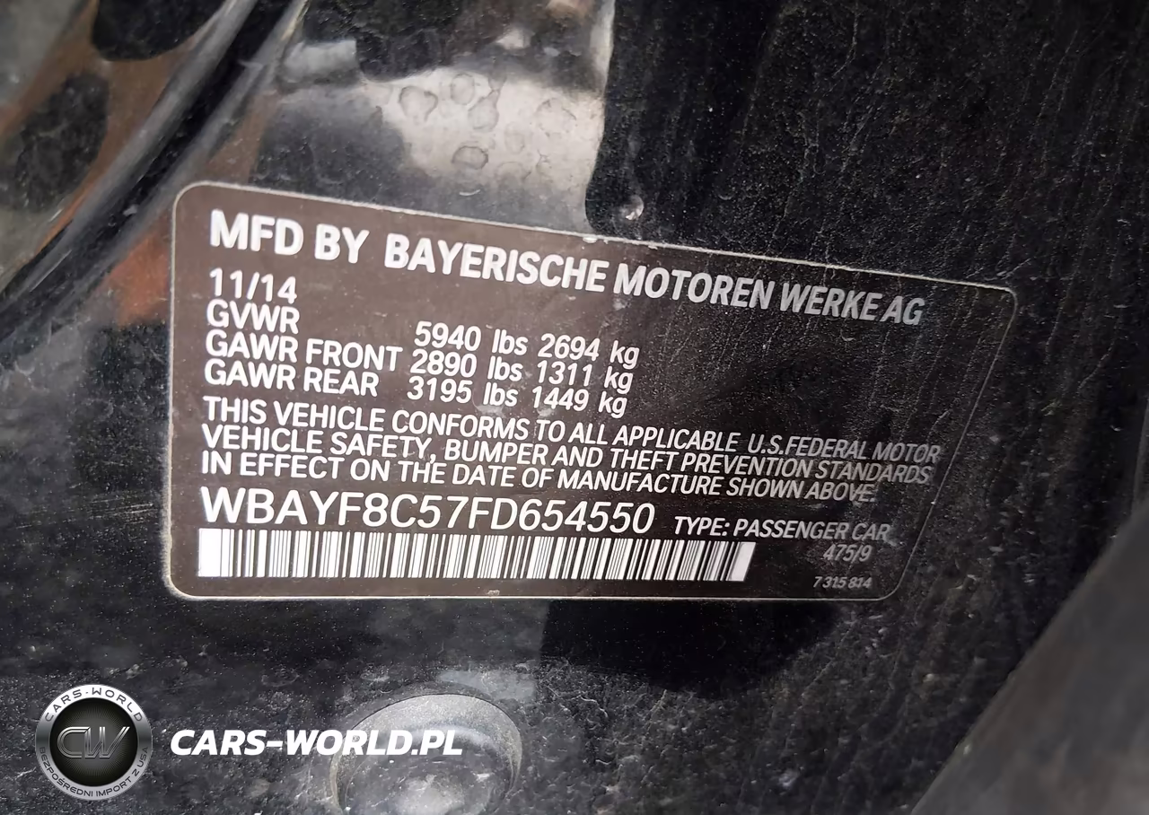 2015 BMW 750Li xDrive VIN:WBAYF8C57FD654550 - 9