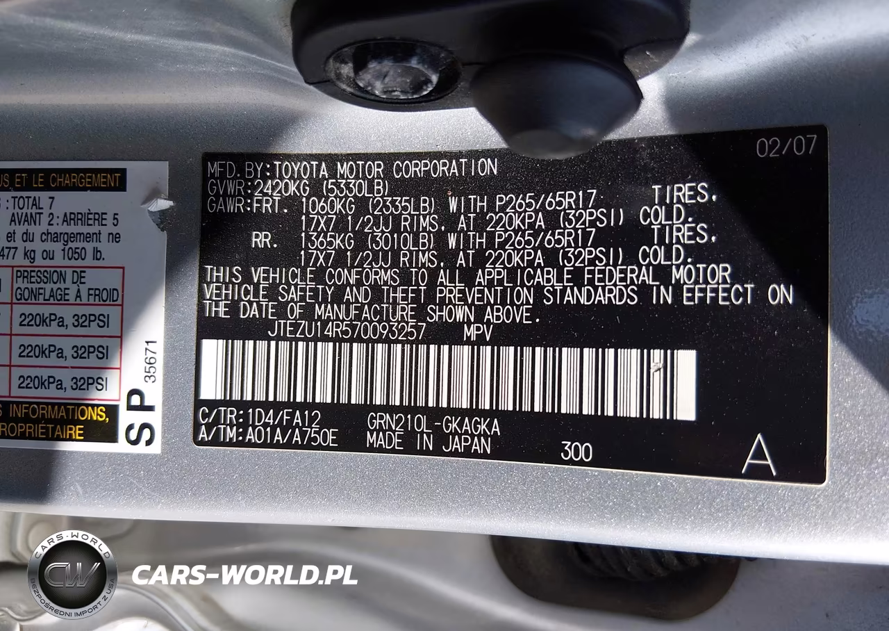 2007 Toyota 4Runner Sr5 V6 VIN:JTEZU14R570093257 - 9