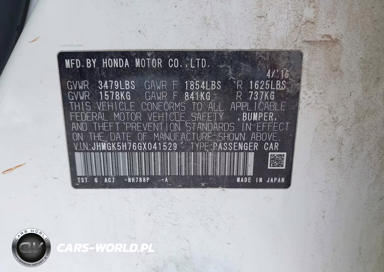 2016 Honda Fit Ex VIN:JHMGK5H76GX041529 - 9