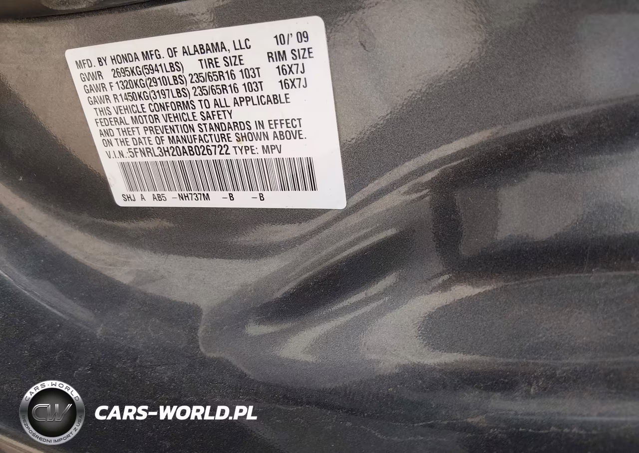 2010 Honda Odyssey Lx VIN:5FNRL3H20AB026722 - 9