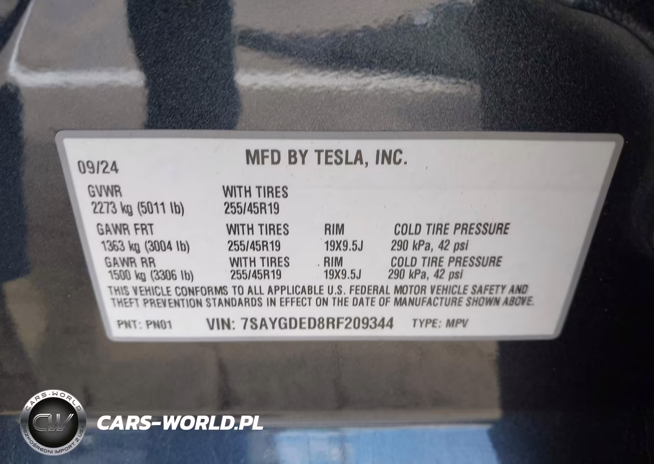 2024 Tesla Model Y Long Range Single Motor Rear-Wheel Drive-Rwd VIN:7SAYGDED8RF209344 - 9
