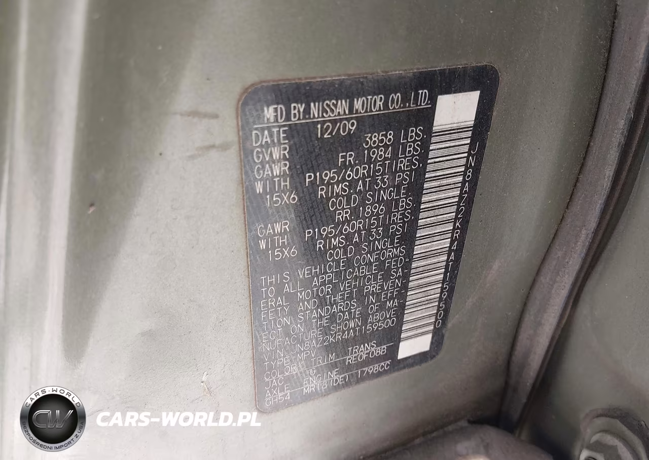 2010 Nissan Cube 1.8S VIN:JN8AZ2KR4AT159500 - 9