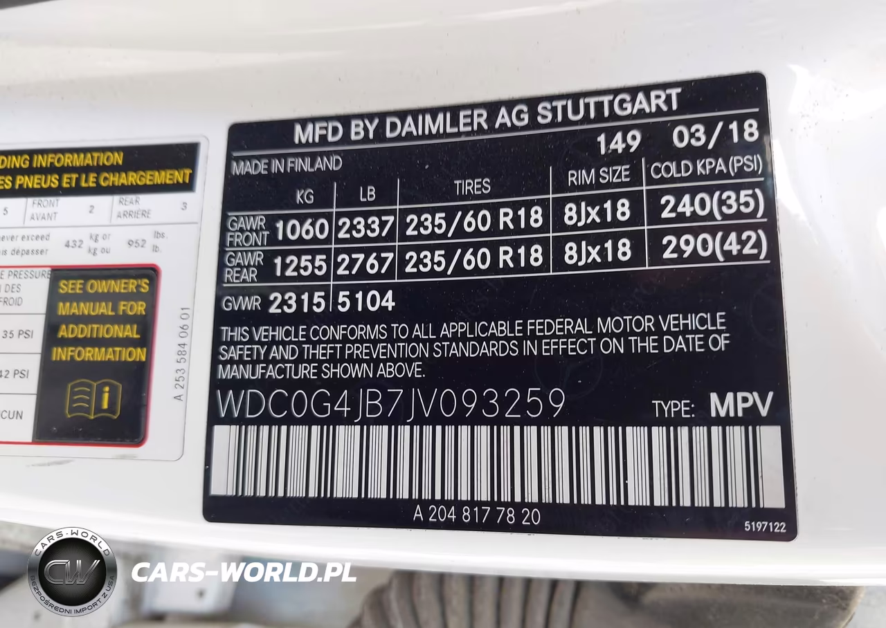 2018 Mercedes-Benz Glc 300 VIN:WDC0G4JB7JV093259 - 9