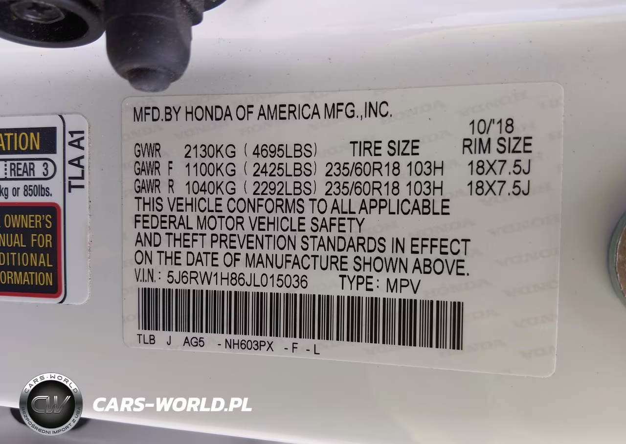 2018 Honda Cr-V Ex-L-Ex-L Navi VIN:5J6RW1H86JL015036 - 9