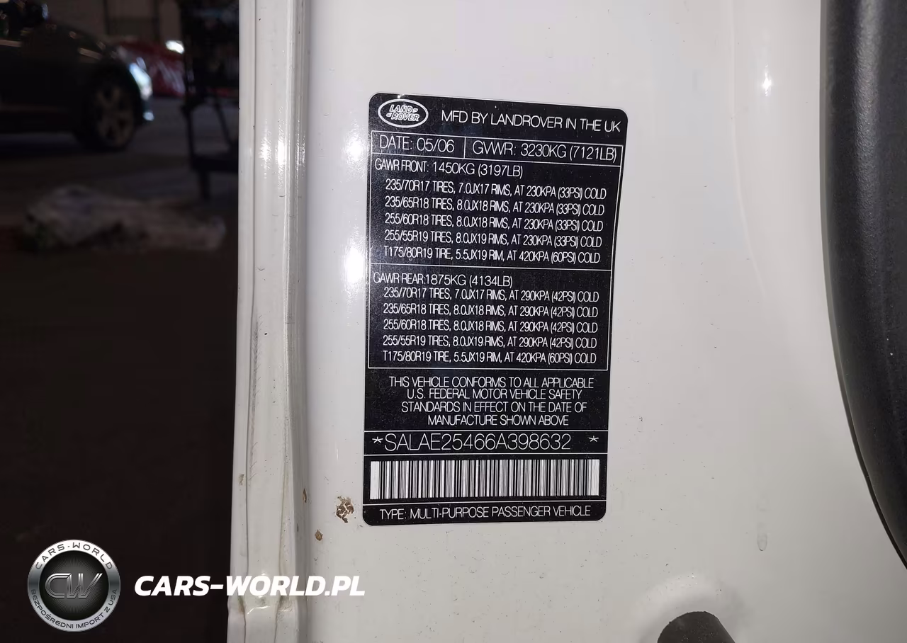 2006 Land Rover Lr3 V8 Se VIN:SALAE25466A398632 - 9