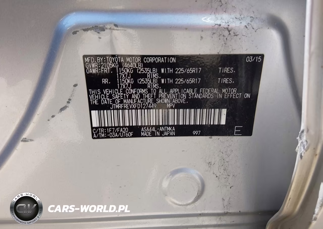 2015 Toyota Rav4 Xle VIN:JTMRFREVXFD127449 - 9
