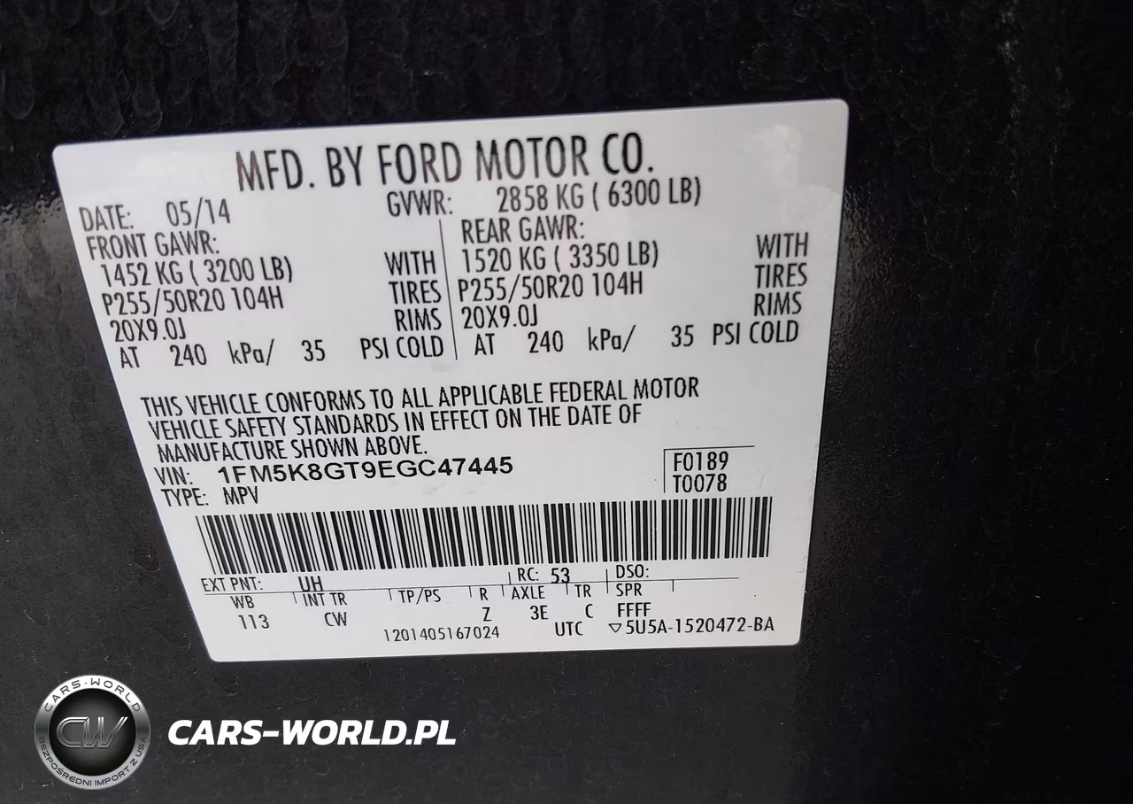 2014 Ford Explorer Sport VIN:1FM5K8GT9EGC47445 - 9
