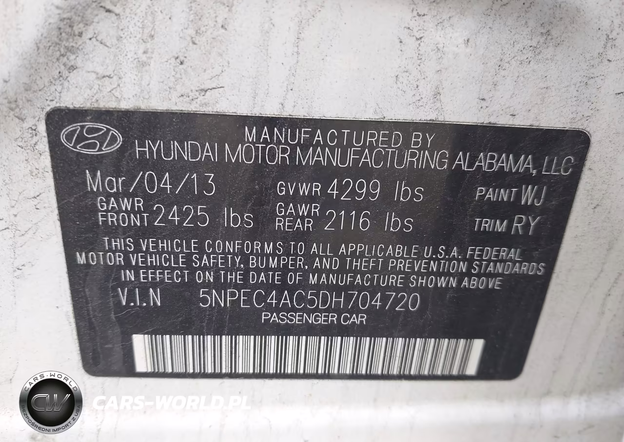 2013 Hyundai Sonata Limited VIN:5NPEC4AC5DH704720 - 9